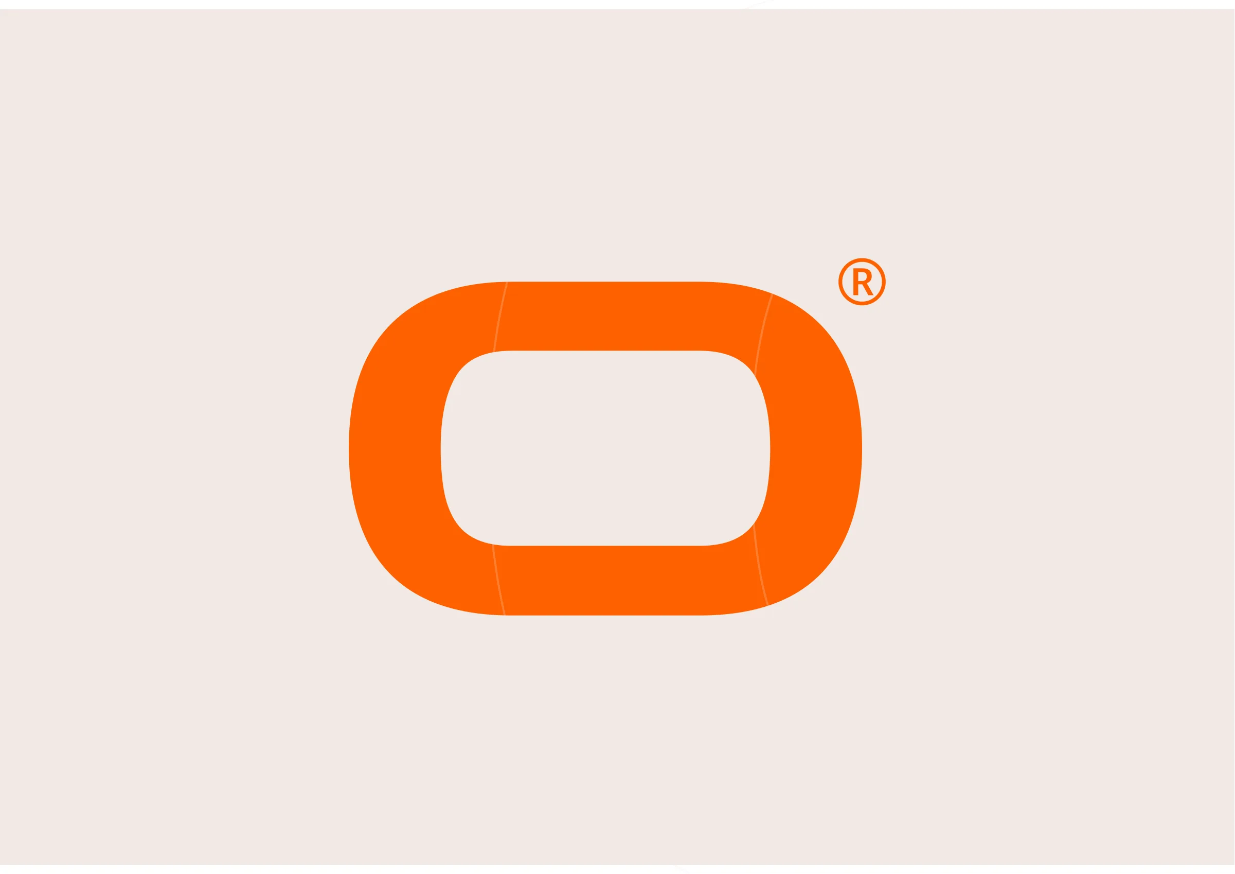 The Evoke “o” centred on paper with its outline offset