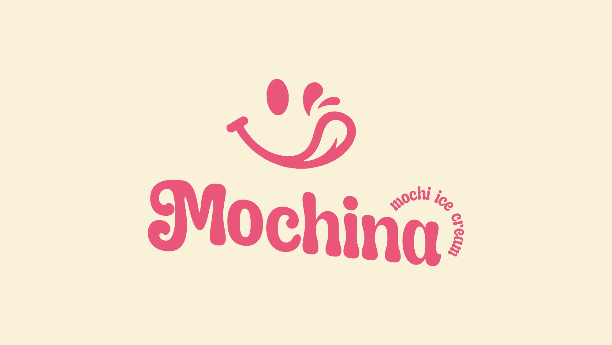 The Mochina logo on cream