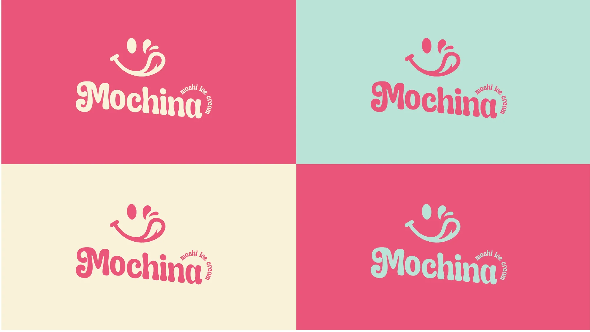 The Mochina logo in four colourways