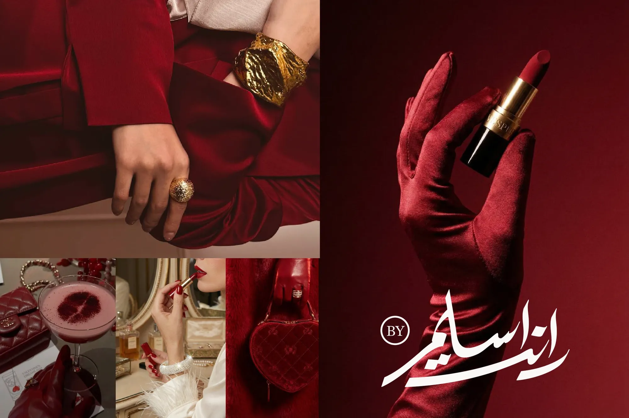 Randa Selim lifestyle moodboard in red